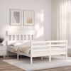 vidaXL Bed Frame without Mattress White 140x190 cm Solid Wood