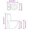 vidaXL WC Ceramic Toilet Bathroom Round Toilet Bottom Water Flow White