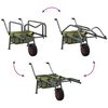 vidaXL Fishing Trolley Green with Wheel Powder-coated Steel