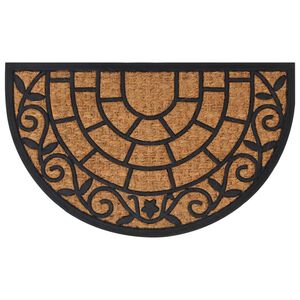 vidaXL Door Mat Half Round 45x75 cm Rubber and Coir