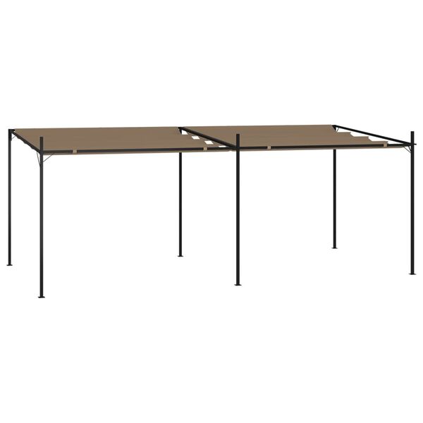 vidaXL Gazebo with Retractable Roof 600x300x233 cm Taupe