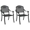 vidaXL Garden Chair 2 pcs Black 55 x 56.5 x 91cm Aluminium