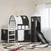 vidaXL Kids'Loft Bed Frame with Curtains, Arch, Slide, Tower