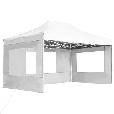 vidaXL Professional Folding Party Tent with Walls Aluminium 4.5x3 m White
