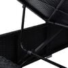 vidaXL Sun Lounger with Cushion and Tea Table Poly Rattan Black
