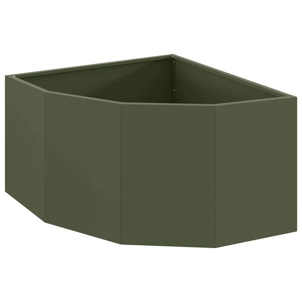 vidaXL Corner Planter Olive green 60 x 60 x 35 cm Steel