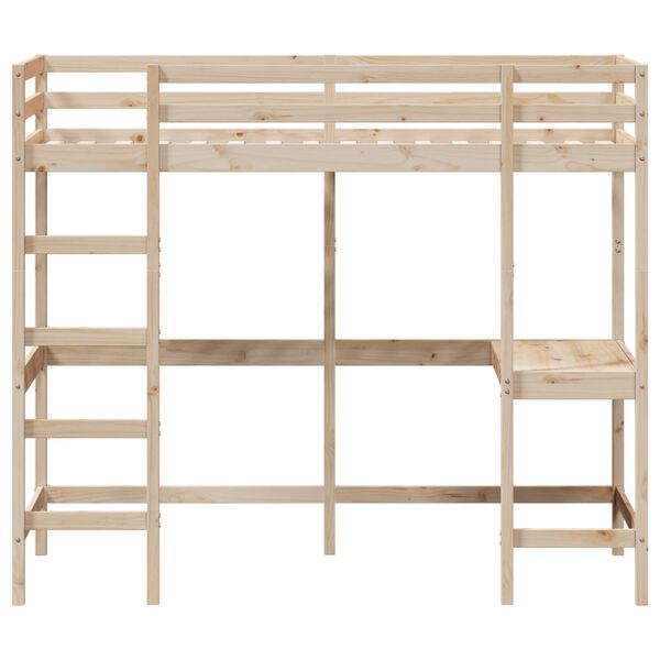vidaXL Loft Bed without Mattress 90x200 cm Solid Wood Pine
