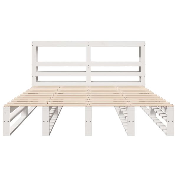 vidaXL Bed Frame without Mattress White 120x190 cm Small Double Solid Wood Pine