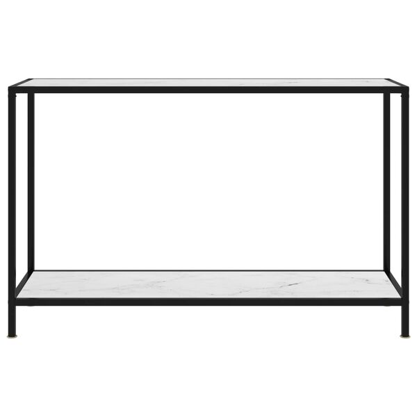 vidaXL Console Table White 120x35x75 cm Tempered Glass