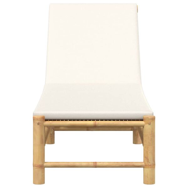 vidaXL Sun Lounger with Cushions 55x199x30 cm Bamboo