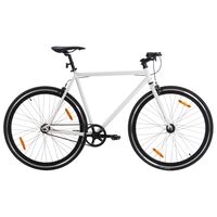 vidaXL Fixed Gear Bike White and Black 700c 55 cm