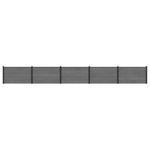 vidaXL Fence Panel 5 pcs WPC and Aluminium Grey