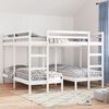 vidaXL Triple Bunk Bed Frame White 200x200/80x200 cm Solid Wood Pine