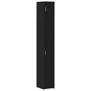 vidaXL Storage Cabinet with Shelves Black Oak 30 x 42.5 x 225 cm