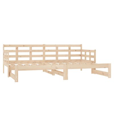 vidaXL Pull-out Day Bed Solid Wood Pine 2x(90x190) cm