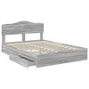 vidaXL Storage Bed Grey Sonoma 140 x 200 cm Engineered Wood