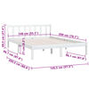 vidaXL Bed Frame without Mattress White Solid Wood 140x200 cm