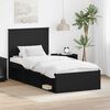 vidaXL Bed Frame with Headboard Black 90 x 190 cm Solid Pine Wood
