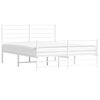 vidaXL Metal Bed Frame without Mattress with Footboard White 140x190cm
