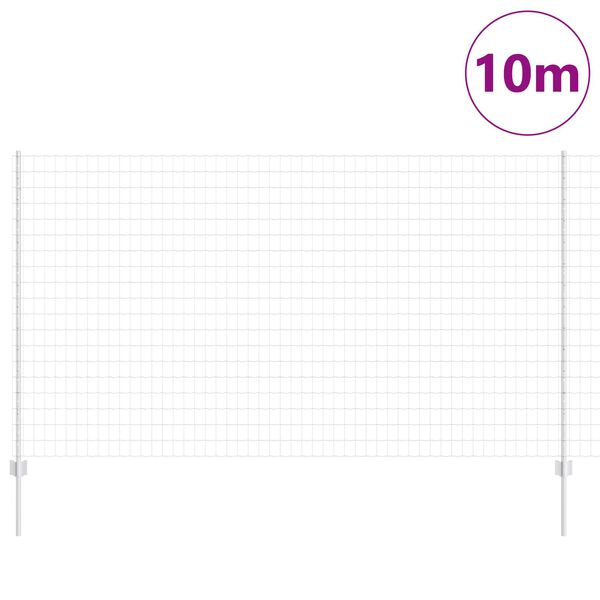vidaXL Fence with Post Silver 1.4 x 10 m Steel