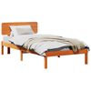 vidaXL Bed Frame with Headboard Wax Brown 90 x 190 cm Solid Pine Wood
