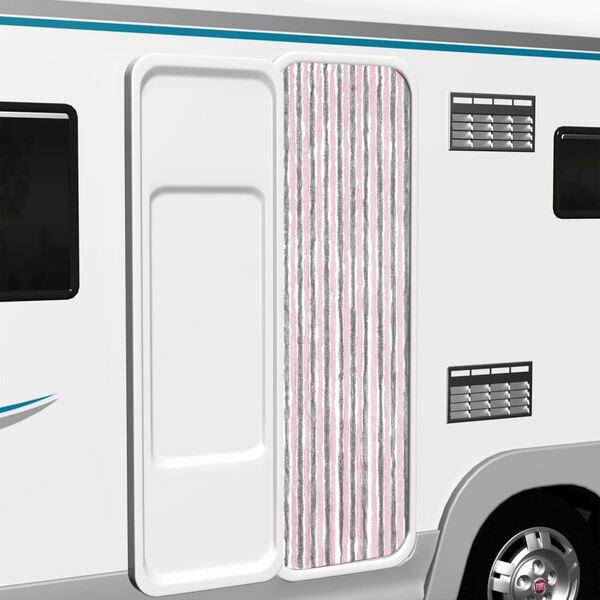 vidaXL Fly Curtain Silver Grey and Pink 56x185 cm Chenille