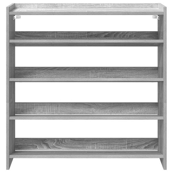 vidaXL Shoe Rack Grey Sonoma 80x25x81 cm Engineered Wood