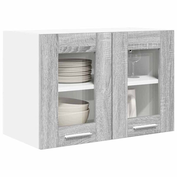 vidaXL Hanging Cabinet with Storage 2 pcs Grey Sonoma 60 x 31 x 40 cm