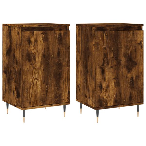 vidaXL Sideboards 2 pcs Smoked Oak 40x35x70 cm Engineered Wood
