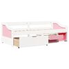 vidaXL Day Bed with 3 Drawers without Mattress IRUN White&Pink 90x200 cm
