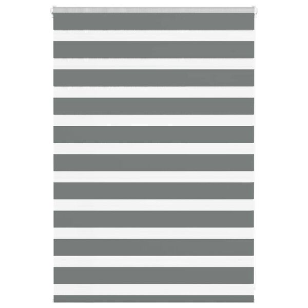vidaXL Zebra Blind Dark Grey 110x100 cm Fabric Width 105.9 cm Polyester