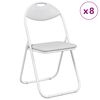 vidaXL Folding Chair 8 pcs White 48 x 43.5 x 81 cm Faux Leather