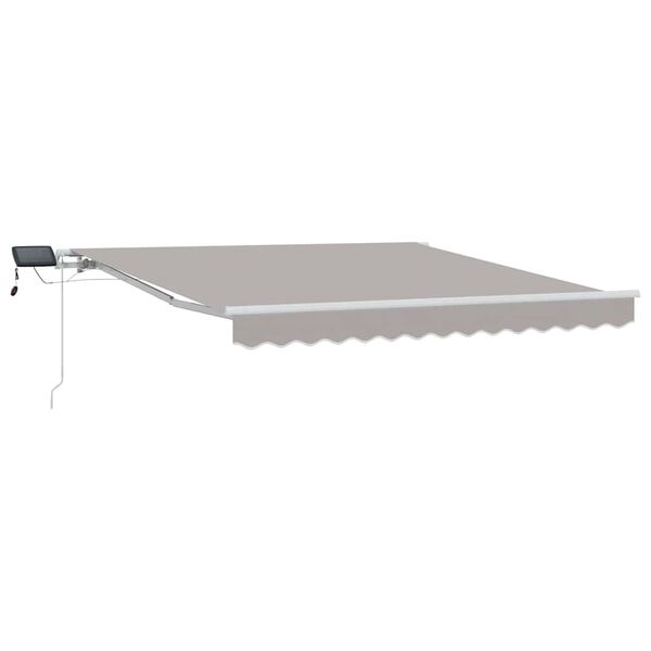 vidaXL Retractable Awning Light Grey 350 x 250 cm Fabric and Steel