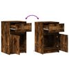 vidaXL Bedside Cabinets with LED Lights 2 pcs Smoked Oak Engineered Wood