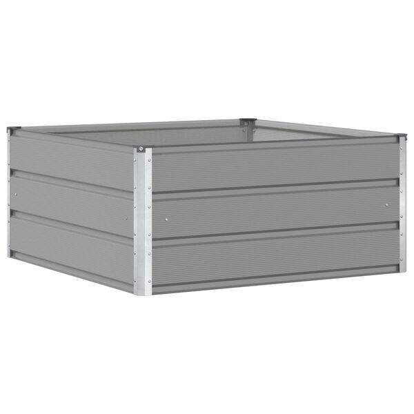 vidaXL Planter Light Grey 100 x 100 x 45 cm Steel