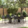 vidaXL Garden Dining Set 7 pcs Black Poly Rattan