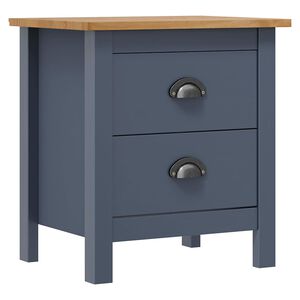 vidaXL Bedside Cabinet "Hill" Grey 46x35x49,5 cm Solid Pine Wood