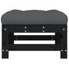 vidaXL Garden Footstools with Cushions 2pcs Black Solid Wood Pine