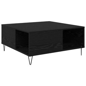 vidaXL Coffee Table Black Oak 80 x 80 x 36.5 cm Engineered Wood