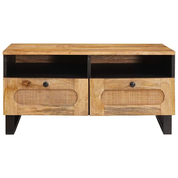 vidaXL Coffee Table Artisan Oak 80 x 54 x 40 cm Solid Mango Wood