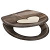 SCH&Uuml;TTE Duroplast Toilet Seat with Soft-Close WOOD HEART Printed