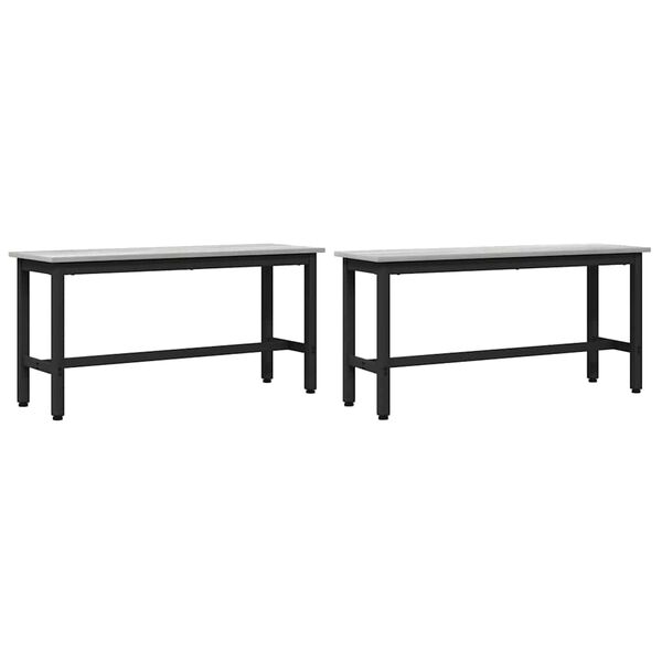 vidaXL Dining Bench 2 pcs Grey Sonoma 100 x 32.5 x 48.5 cm