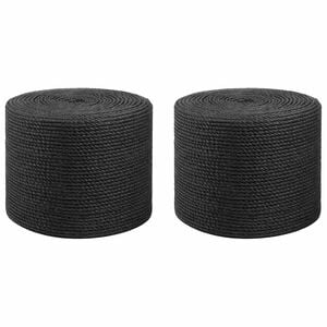 vidaXL Jute Twine 2 pcs 2 mm Black 100% Tossa jute