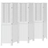 vidaXL Room Divider 6 Panels White Solid Wood Paulownia