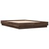 vidaXL Bed Frame with LED without Mattress Brown Oak 135x190 cm Double