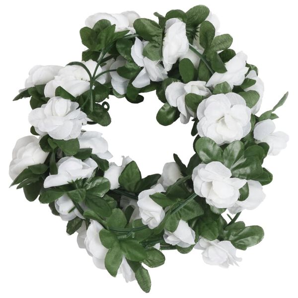vidaXL Christmas Flower Garlands 6 pcs Spring White 250 cm