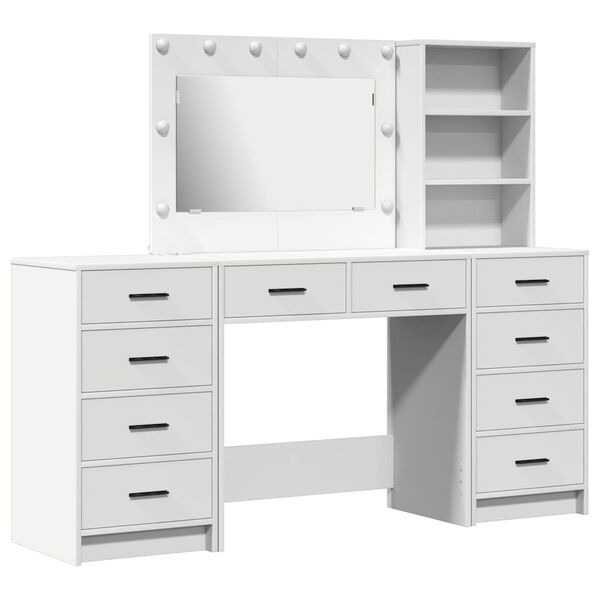 vidaXL Dressing Table 3 pcs White 40 x 41 x 135 cm Engineered wood