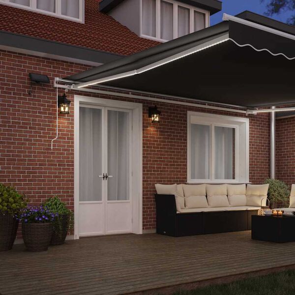 vidaXL Awning with Manual White 5 x 3.5 m Metal