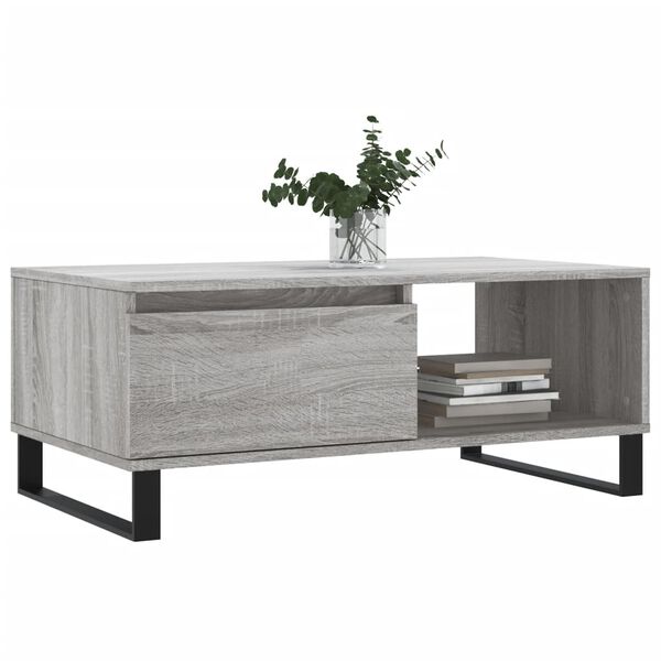 vidaXL Coffee Table Grey Sonoma 90x50x36.5 cm Engineered Wood