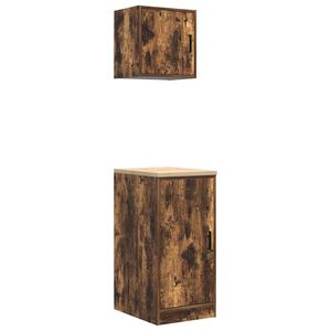 vidaXL Garage Cabinets 2 pcs Smoked Oak Engineered Wood